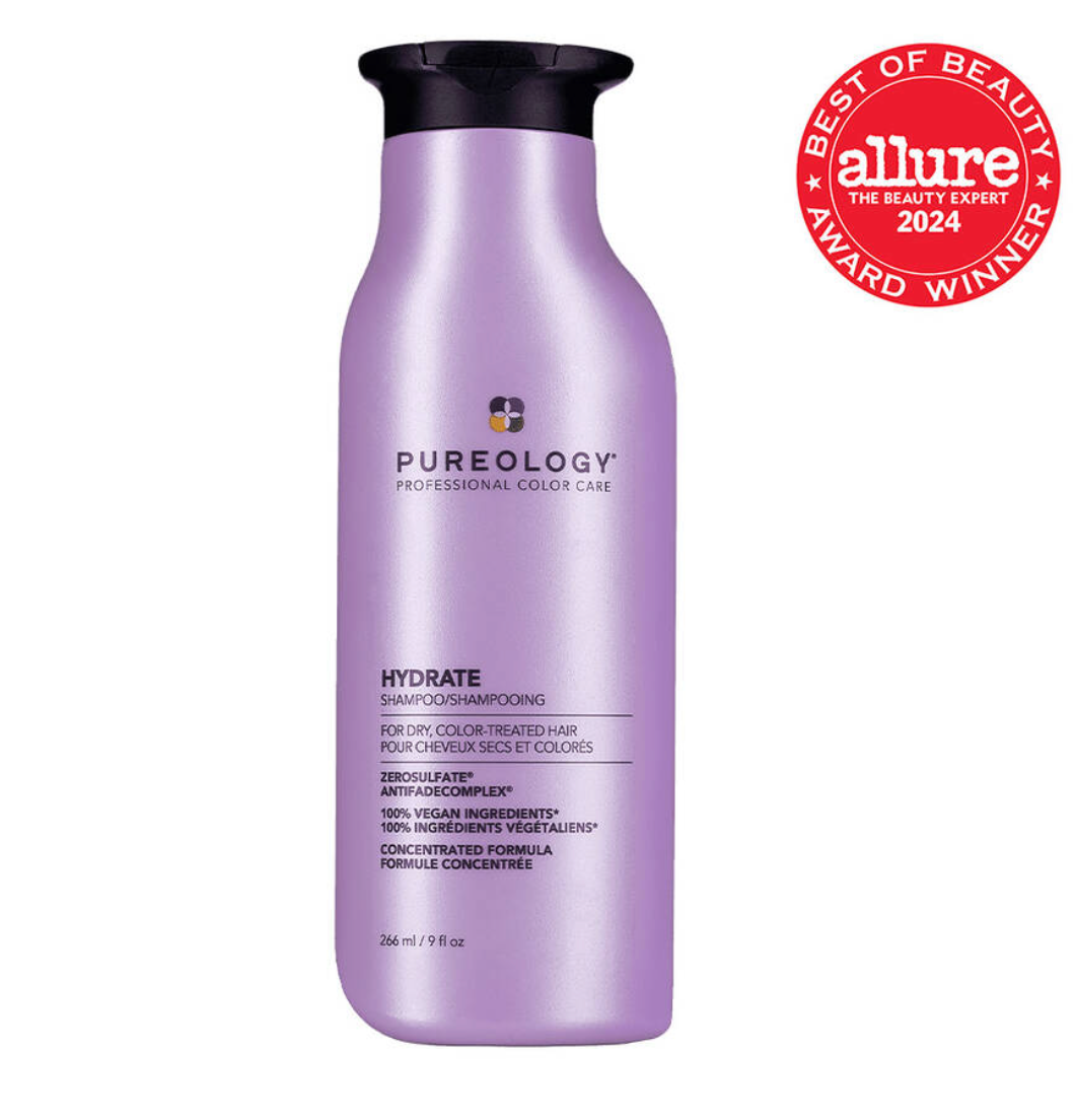 PUREOLOGY: HYDRATE SHAMPOO A best-selling, deeply hydrating duo that nourishes all hair types in need of intense moisture.